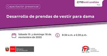  Capacitación presencial "Desarrollo de prendas de vestir para dama" del CITE Textil Camélidos Puno