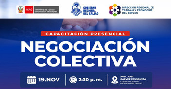  Capacitación presencial gratis "Negociación Colectiva" del Gobierno Regional del Callao