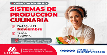 Capacitación presencial "Sistemas de Producción Culinaria" de Dircetur Moquegua