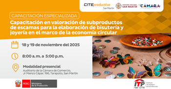  Capacitación presencial "Subproductos de escamas para bisutería y joyería circular" 