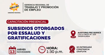  Capacitación presencial "Subsidios otorgados por EsSalud y Gratificaciones"