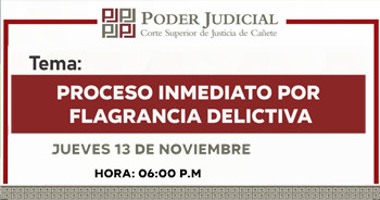  Capacitación "Proceso inmediato por flagrancia delictiva" de la Corte Superior de Justicia de Cañete