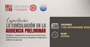  Capacitación online "La conciliación en la audiencia preliminar" de la Corte Superior de Justicia de Cusco