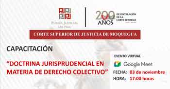  Capacitación virtual  "Doctrina jurisprudencial en materia de derecho colectivo" 