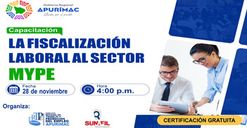  Capacitación online "La fiscalización laboral al sector MYPE" de la DRTPE Apurímac