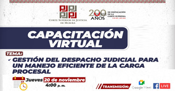  Capacitación online "Gestión del Despacho Judicial para un Manejo Eficiente de la Carga Procesal"
