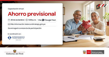  Capacitación online gratis "Ahorro previsional" del MTPE