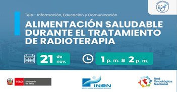  Capacitación online gratis "Alimentación saludable durante el tratamiento de radioterapia" del INEN