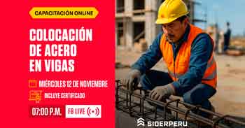  Capacitación online gratis "Colocación de acero en vigas" de SIDERPERU