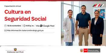  Capacitación online gratis "Cultura en Seguridad Social" del MTPE