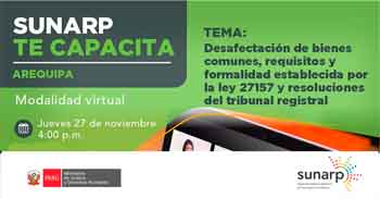  Capacitación online gratis Desafectación de bienes comunes, requisitos y formalidad establecida por la Ley 27157