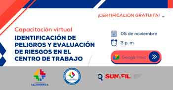  Capacitación online gratis "Identificación de peligros y evaluación de riesgos en el centro de trabajo"