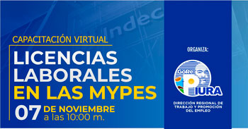  Capacitación online gratis "Licencias laborales en las mypes" de la DRTPE Piura