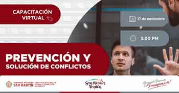  Capacitación online gratis "Prevención y Solución de Conflictos Laborales" de la DRTPE de San Martín