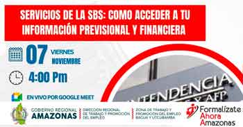  Capacitación online gratis "Servicios de la SBS: cómo acceder a tu información previsional y financiera"