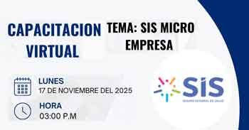  Capacitación online gratis "SIS micro empresa (cobertura y proceso de afiliación)"  de la DRTPE Huancavelica