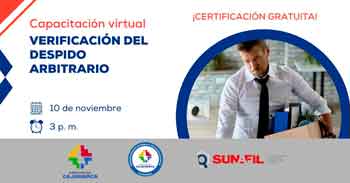  Capacitación online gratis "Verificación del despido arbitrario" de la DRTPE Cajamarca