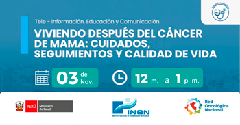 Capacitación online gratis "Viviendo después del cáncer de mama: cuidados, seguimientos y calidad de vida."