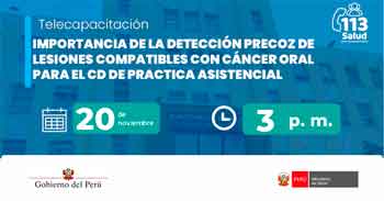  Capacitación online Importancia de la detección precoz de lesiones compatibles con cáncer oral para el CD 