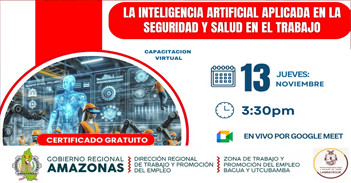  Capacitación online "La Inteligencia Artificial aplicada en la Seguridad y Salud en el Trabajo"  