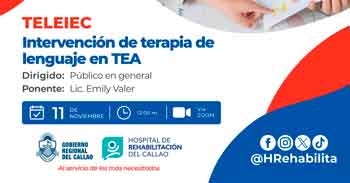  Capacitación online "Intervención de terapia de lenguaje en TEA" del Hospital de Rehabilitación del Callao