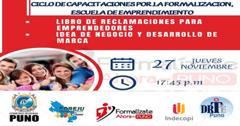 Capacitación online "Libro de reclamaciones para emprendedores - Idea de negocio y desarrollo de marca" 