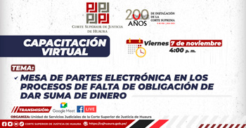  Capacitación online "Mesa de partes electrónica en procesos por obligación de pago"