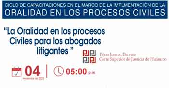  Capacitación online "La Oralidad en los procesos Civiles para los abogados litigantes"