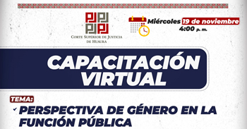  Capacitación online Perspectiva de Género en la Función Pública de la Corte Superior de Justicia de Huaura
