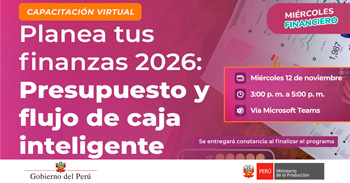  Capacitación online "Planea tus finanzas 2026: Presupuesto y flujo de caja inteligente" de PRODUCE