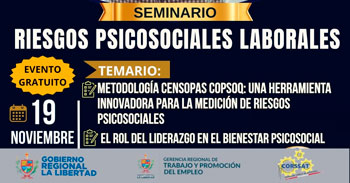  Capacitación online "Riesgos Psicosociales Laborales" de la GRTPE - La Libertad