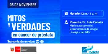  Charla online gratis "Mitos y verdades en cáncer de próstata"del INEN