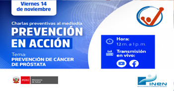  Charla online gratis "Prevención de cáncer de próstata" del INEN