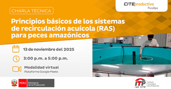 Charla online gratis "Principio básicos de los sistemas de recirculación acuícola (RAS) para peces amazónicos"