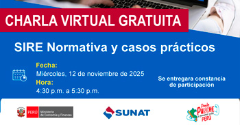  Charla online gratis "SIRE Normativa y casos prácticosquot; de la SUNAT
