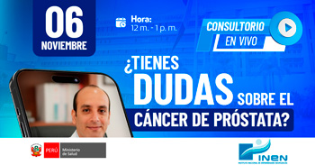  Charla online gratis "¿Tienes dudas sobre el Cáncer de próstata?"del INEN
