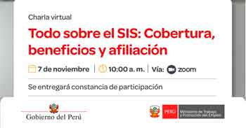  Charla online gratis "Todo sobre el SIS: Cobertura, beneficios y afiliación"