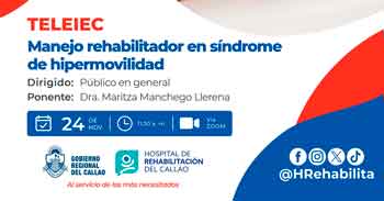  Charla online "Manejo rehabilitador en síndrome de hipermovilidad" Hospital de Rehabilitación del Callao