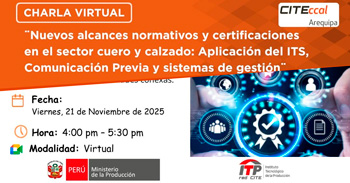  Charla online "Nuevos alcances normativos y certificaciones en el sector cuero y calzado"