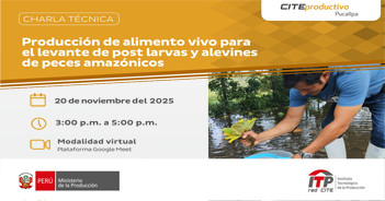  Charla online "Producción de alimento vivo para el levante de post larvas y alevines de peces amazónicos"