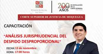  Conferencia virtual  "Análisis Jurisprudencial del despido desproporcional"