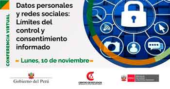  Conferencia online "Datos personales y redes sociales: límites del control y consentimiento informado" 