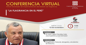  Conferencia online "La Flagrancia en el Perú"" de la Corte Superior de Justicia de Piura