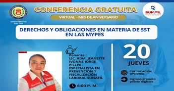  Conferencia online gratis "Derechos y obligaciones en materia de SST en las MYPES"  