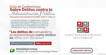  Conferencia online "Los delitos de corrupción y su epistemología como delitos de infracción del deber"