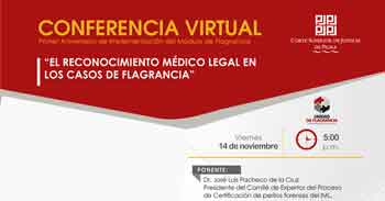  Conferencia online "El Reconocimiento Médico Legal en los Casos de Flagrancia" 