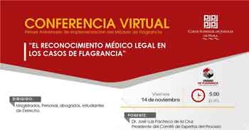  Conferencia online "El Reconocimiento Médico Legal en los Casos de Flagrancia"