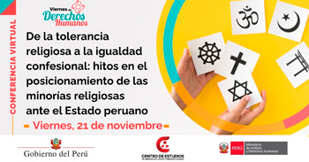  Conferencia online "Viernes de Derechos Humanos: De la tolerancia religiosa a la igualdad confesional" 