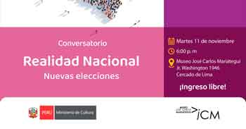 Conversatorio presencial "Realidad Nacional Nuevas elecciones" del Museo José Carlos Mariátegui