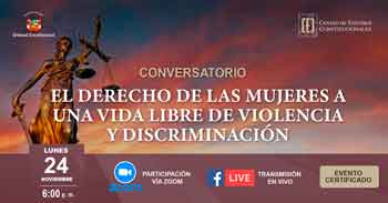  Conversatorio online  "El derecho de las mujeres a una vida libre de violencia y discriminación" del CEC